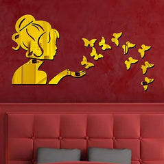 Butterfly Angel Fairy Acrylic Wall Mirror Decoration