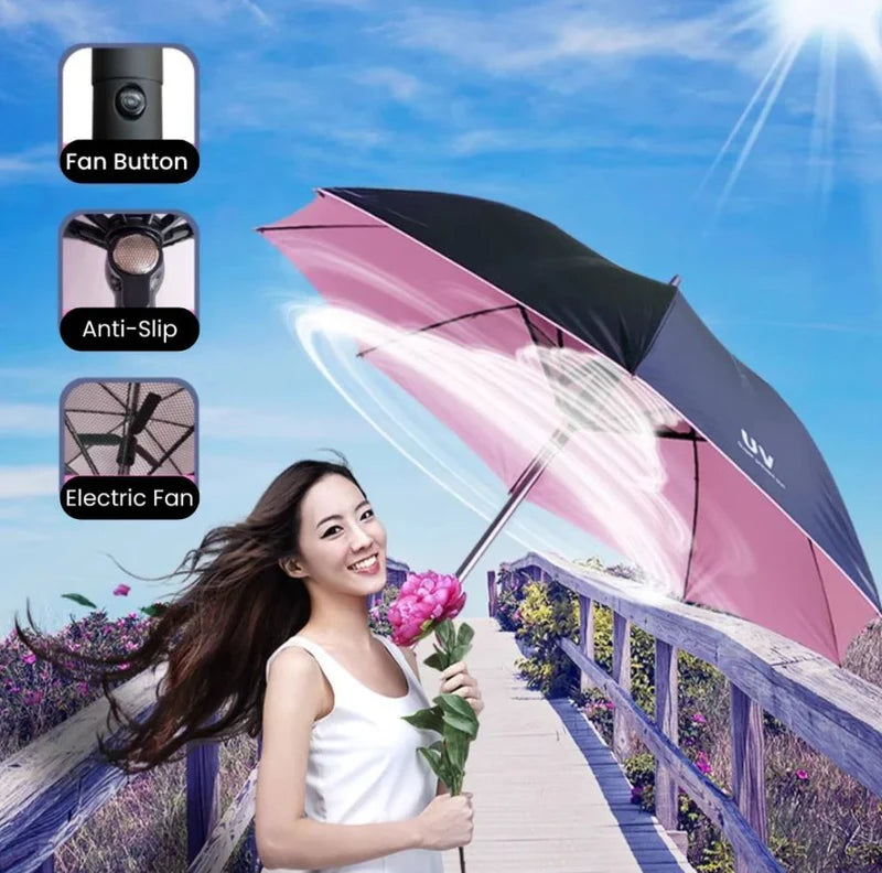 Portable Cooling Fan Umbrella