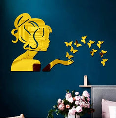 Butterfly Angel Fairy Acrylic Wall Mirror Decoration
